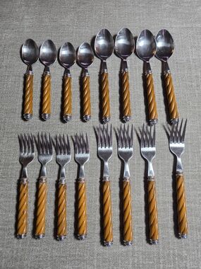 Martha Stewart Everyday Twist Handle Amber Flatware 16pc